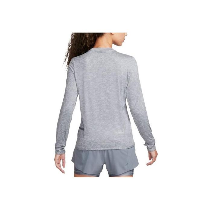 Nike Solid Color Round Neck Casual Pullover Knit Long Sleeve Breathable T-Shirt Women Tops Gray FB4298-084