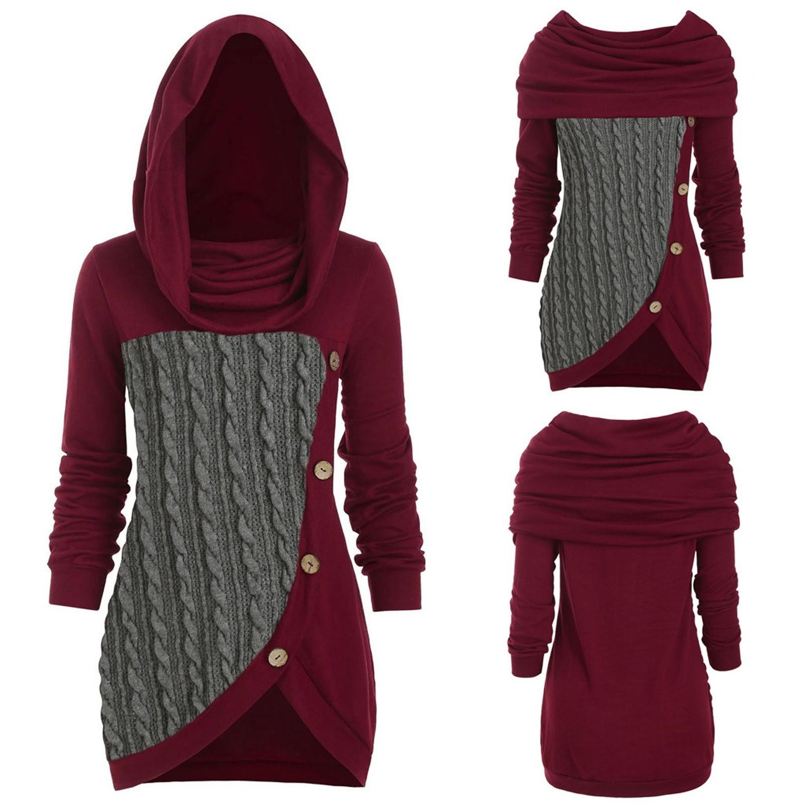 

Плюс размер женщин с круглым вырезом с длинным рукавом из хлопка пэчворк асимметричные топы свитер L киноварь