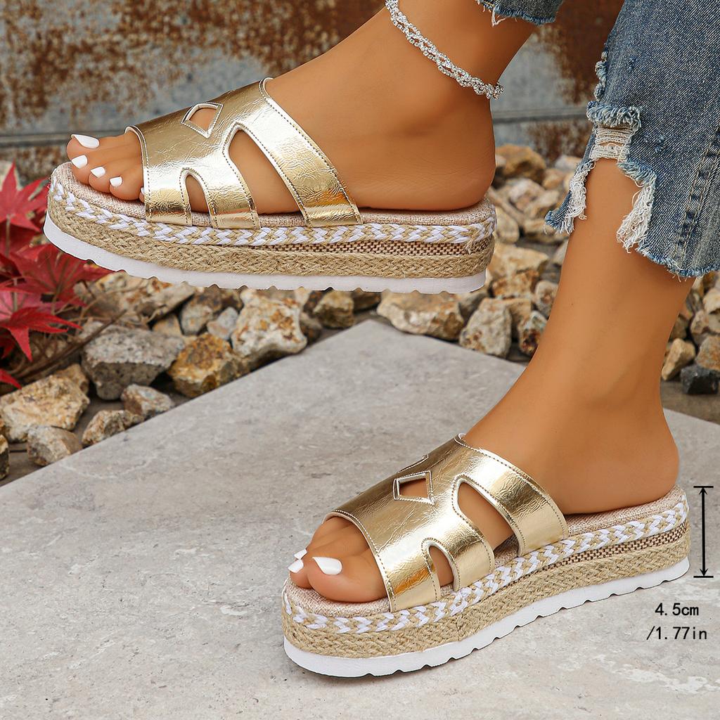 Fashion Shoes Beige Heeled Sandals Ladies' Slippers Platform Big Size Luxury Slides Low Black Soft Designer Rome Rubber PU Fabric Fashio