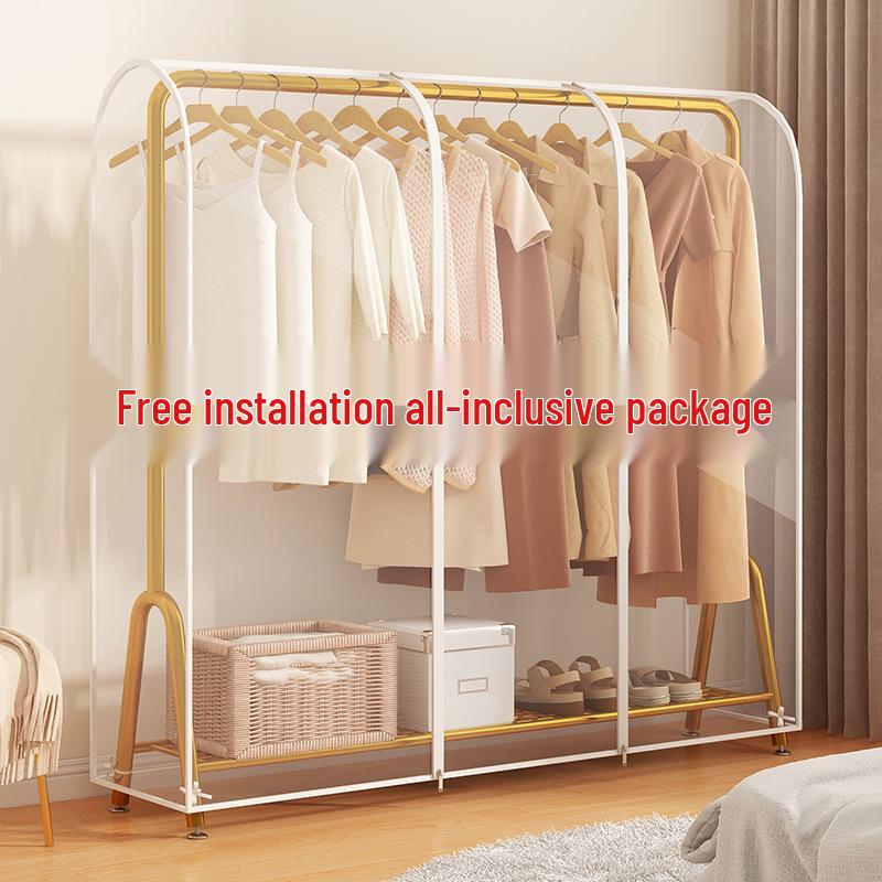 Floor-Standing Transparent Dustproof Coat Rack Cover - Waterproof & Fully Enclosed