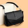 Women's Elegant Brown Faux Leather Shoulder Bag Practical Daily Crossbody Bag Stylish Flap-Closure Shoulder Bag