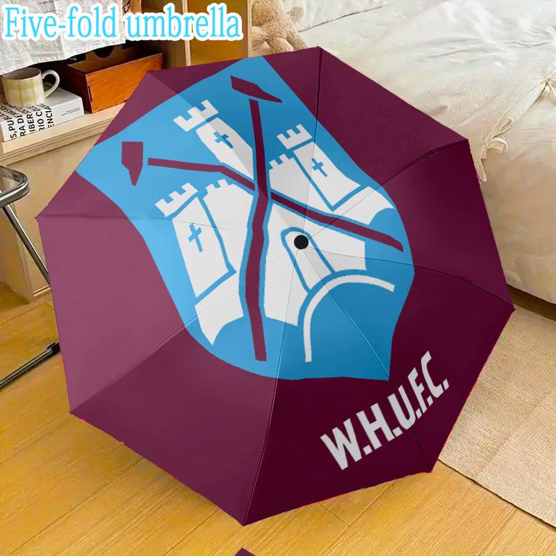 West Ham United Mini Five-Fold Lightweight Umbrella, Eight-Bone Frame, for Home Travel and Outdoor Use in Any Season Fan Gifts