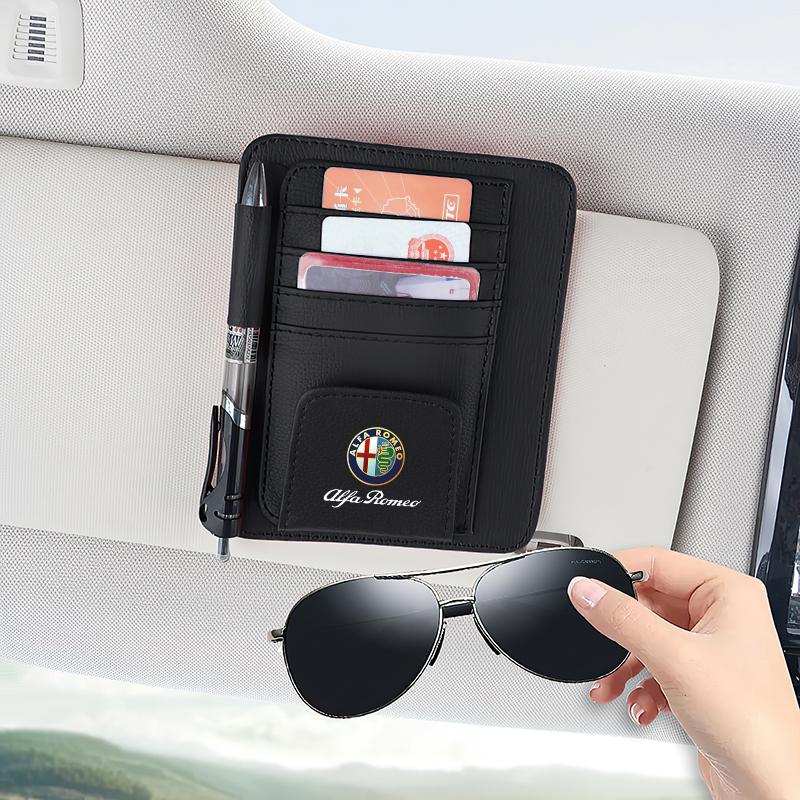 Autoaufkleber Für Alfa Romeo Auto-Sonnenschutz Aufbewahrungstasche Ausweis Brillen Organisierter Clip Für Alfa Romeo Giulietta Mito 159 Giulia Stelvi