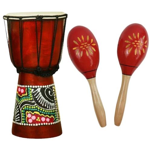 SALUDABLE Djembe and Maracas Set (2 Pieces)