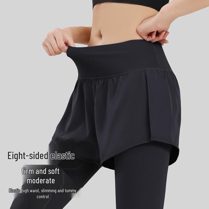 Damen Faux-Zweiteiler High-Waist Yoga & Pilates Leggings