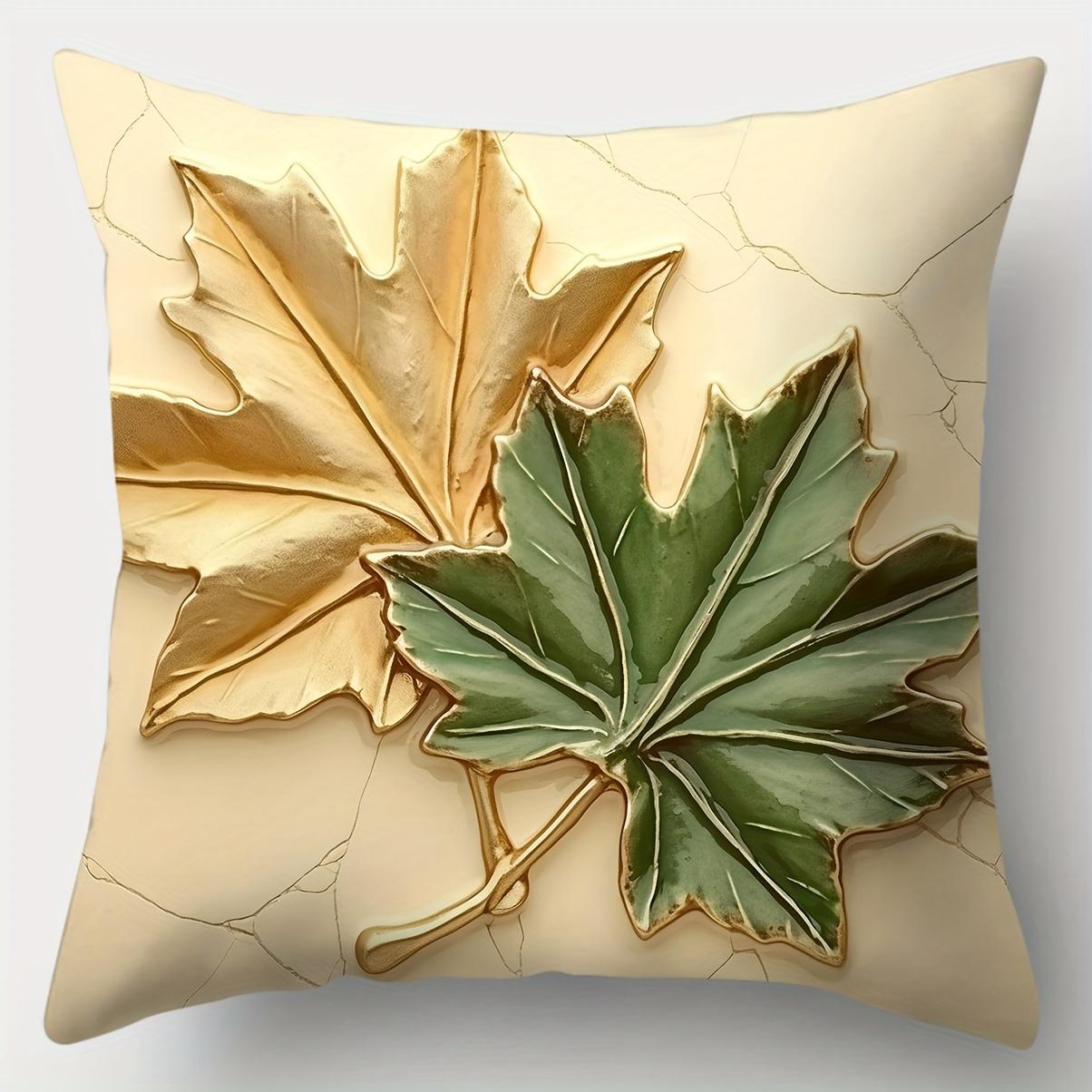

Single-sided Printed Cushion Cover Plant Leaves Soft Polyester Fabric Living Room Sofa Bedroom Bedside Decorative Pillowcase 16x16Inch