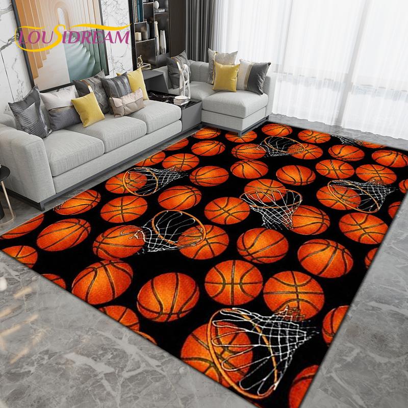 3D Creative Basketball Basketball Court Area Rug,Carpet Rug for Living Room Bedroom,Kitchen Bathroom Doormat Non-slip Floor Mat