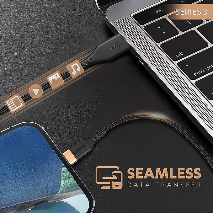 USB Type C, 3A Braided Sync & Fast Charging Cable, 3.9 Feet (1.2M), QC 2.0/3.0 U B09C6JXV8Y