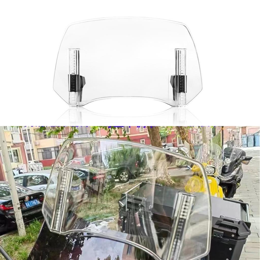 Universal Motorcycle Windshield Extension Adjustable Spoiler Clamp On Windscreen Deflector For Most Model