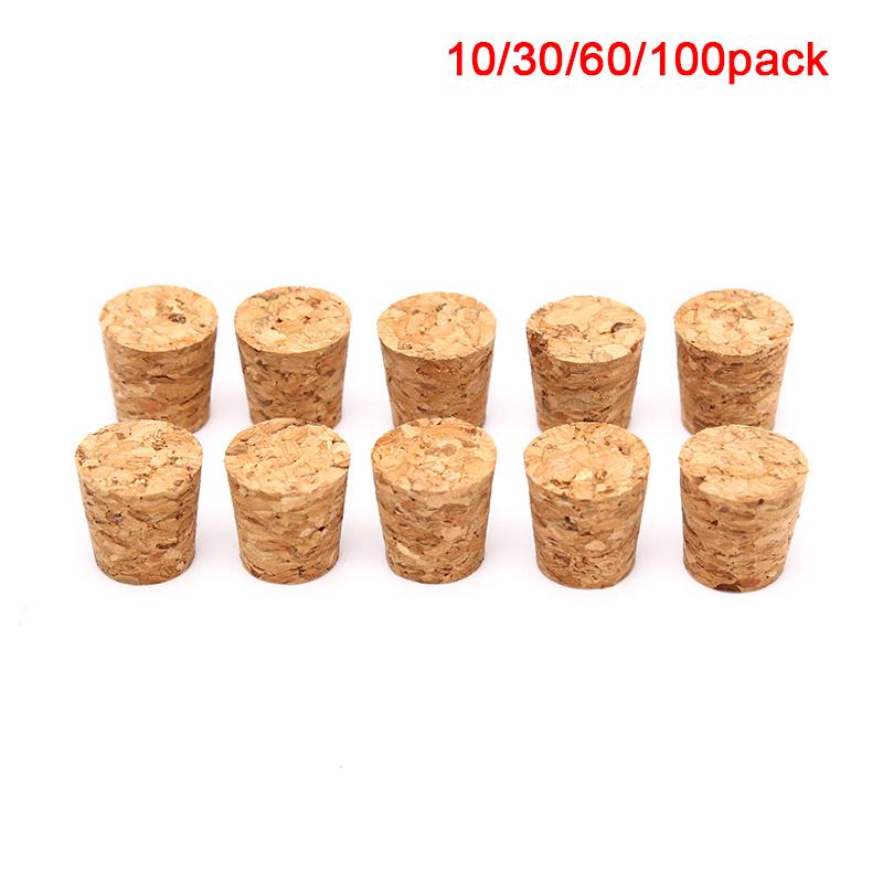100Pcs Tapered Natural Cork Bottle Stoppers Wine Corks Crafts 18*15*20Mm