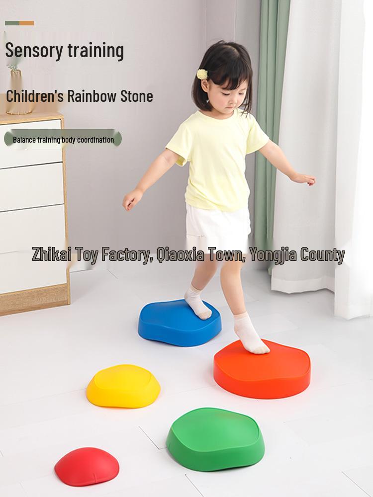 Colorful Sensory Balance Stones: Kindergarten River Crossing & Tactile Training Set