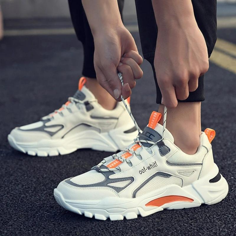 Men's Fashion Platform Breathable Running Shoes Lace-up Trainers Outdoor Luxury Basketball Shoes Tenis Masculino Mens Sneakers