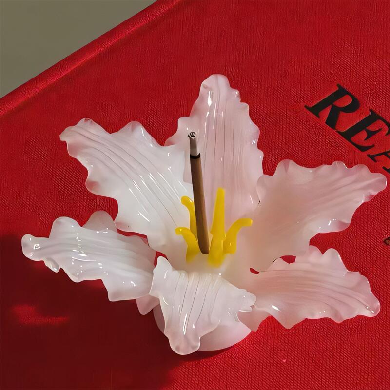 Colourful Glass Incense holder ornaments value girl pink flower ins style glass incense holder
