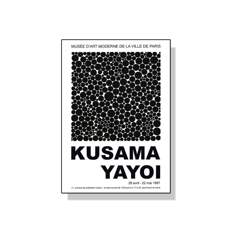 Yayoi Kusama Kunstausstellung Kürbisblume Wandkunst Poster Drucke Abstrakte Leinwandmalerei Bild für Modernes Zimmer Wohnkultur