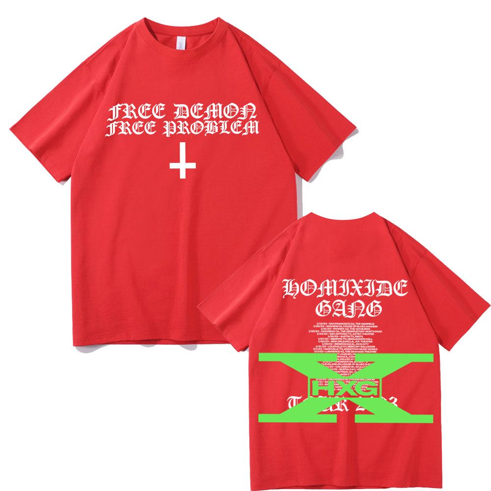 Rapper Homixide Gang Shot or Not Graphic Tshirt Playboi Carti Opium Tshirts Unisex Hip Hop Vintage Tshirt Male Oversized T Shirts S