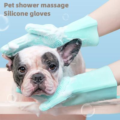 A Pair Magic Silicone Body Pet Bathing Gloves for Animal Perfect Bathe Shampoo Dog &Cat Brush Gloves