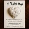Volleyball Pocket Hug Heart-Shaped Volleyball Ornament with Inspirational Card Emotional Support Mini Pocket Hug Gifts for Sports Enthusiasts