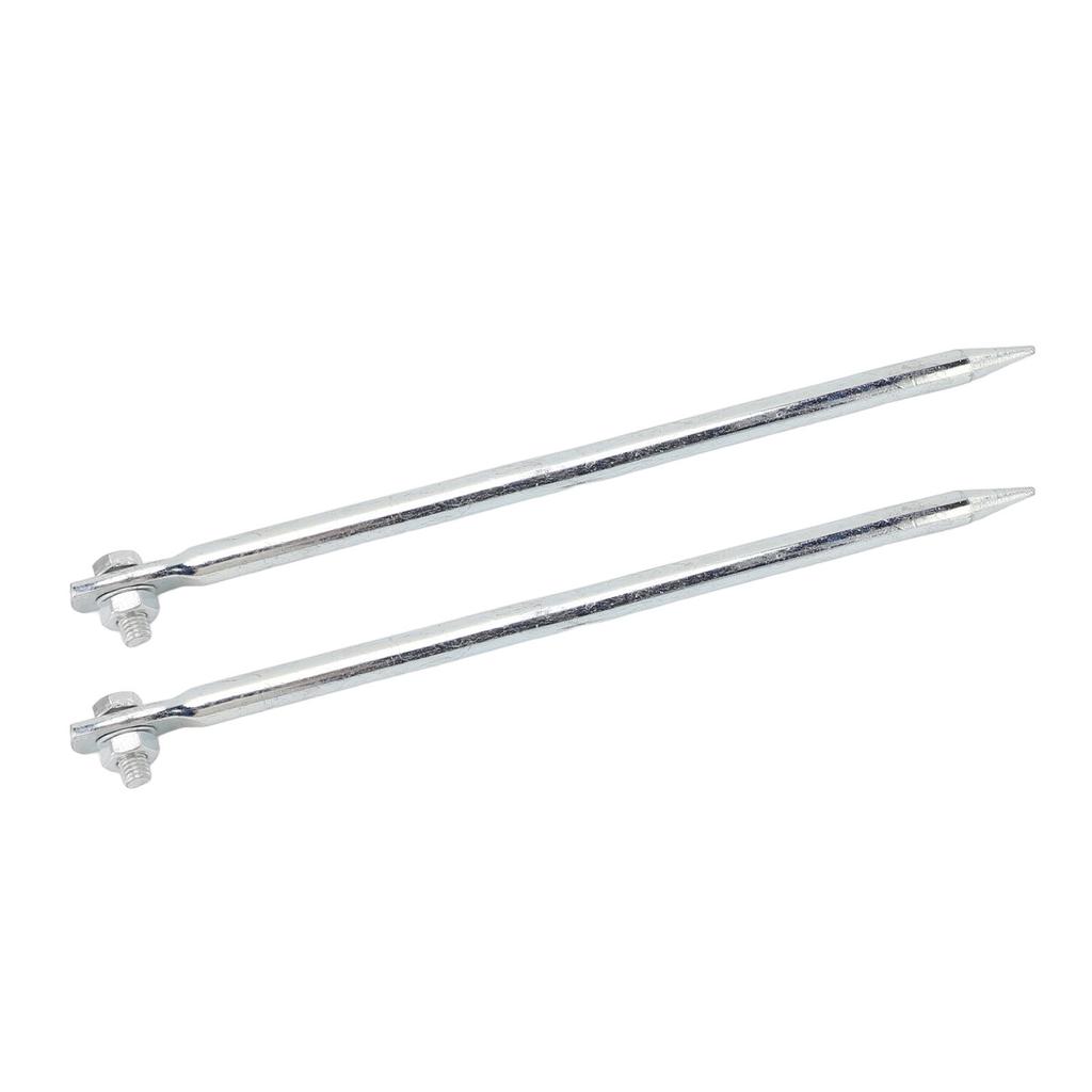 2 Pcs Portable Ground Rod Copper Plated Iron Threaded Connection Grounding Pin for Electric Fences