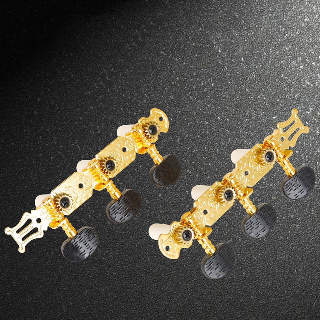 2 Pcs Classical Guitar Tuning Pegs Keys Adjustable String Tuners Pegs Machine Heads Replacement Copper Guitar Knobs