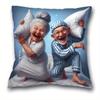 Whimsical Elderly CharacterPrinted Pillowcases for Unique Home Decor Sofa Seat Mattress Coverhome Decoration
