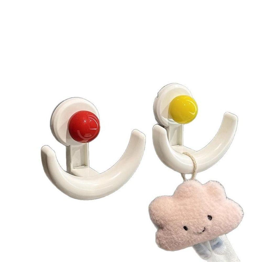 

Wall Mount Hanger Hooks Punch-Free Bathroom Adhesive Wall Hook Colorful Towel Hanger жовтий