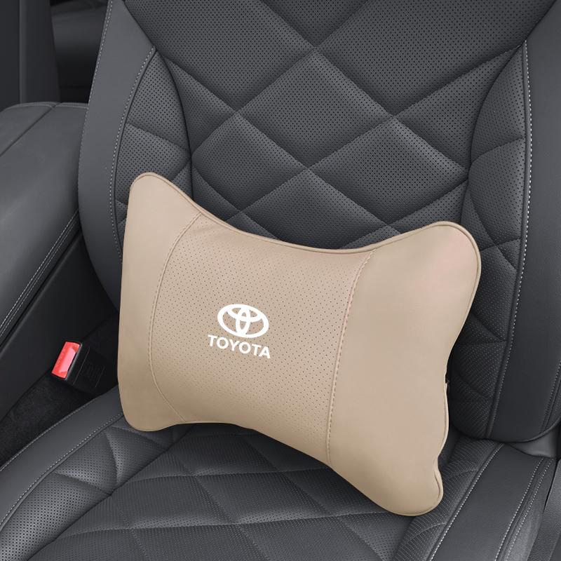 Hub Caps 1Pcs Car Seat Headrest Auto Logo Neck Pillow For Toyota Corolla Yaris Aygo Prius CHR Camry Auris Avensis Land Cruiser C