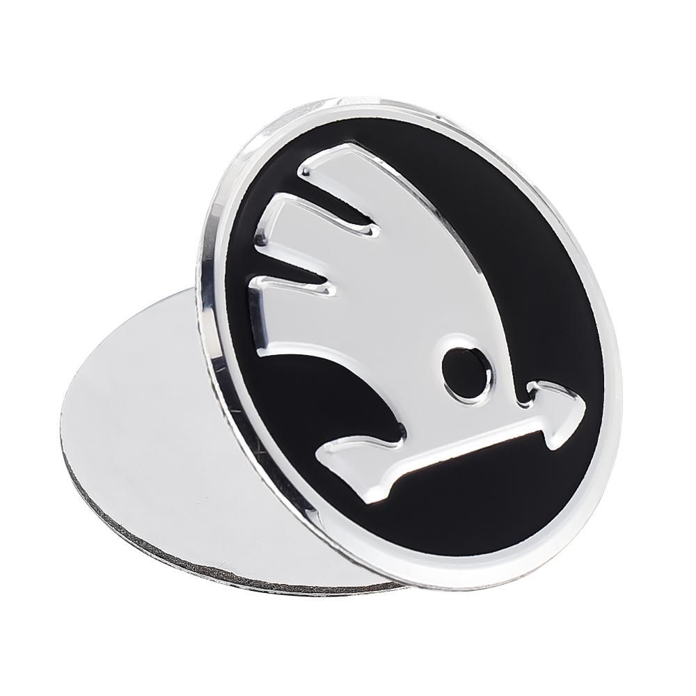 43/44mm For Skoda VRS Octavia Fabia Kamiq Rapid VII Car Steering Wheel Center Cover Sticker Decal Decor Accessories Auto Styling
