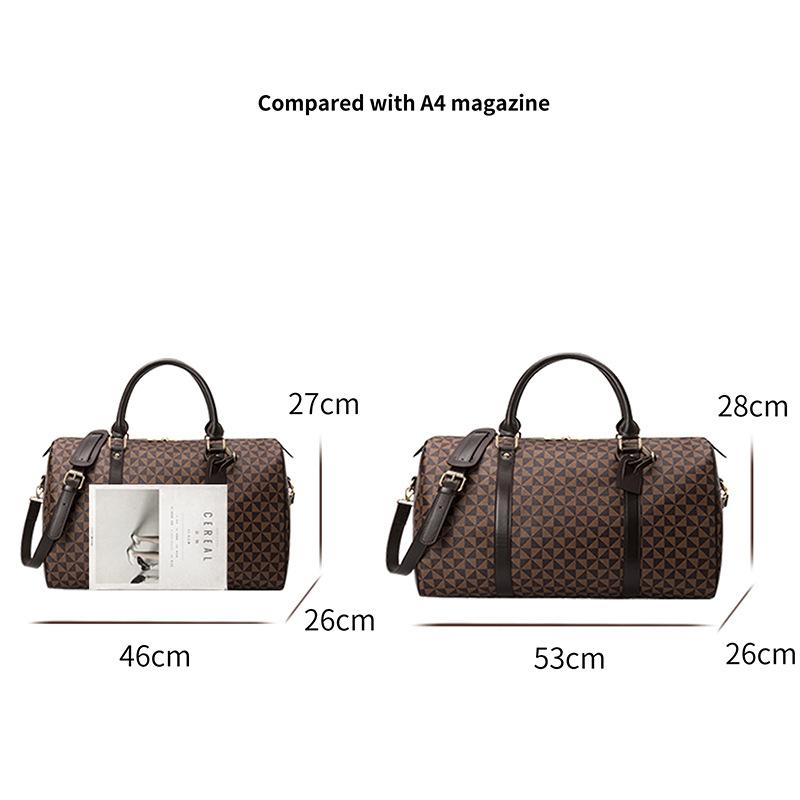 Travel Bag for Women's Short Distance Carrying, Large Capacity Business Travel Luggage Bag, Single Shoulder Diagonal Cross Printed Boston Pillow Bag