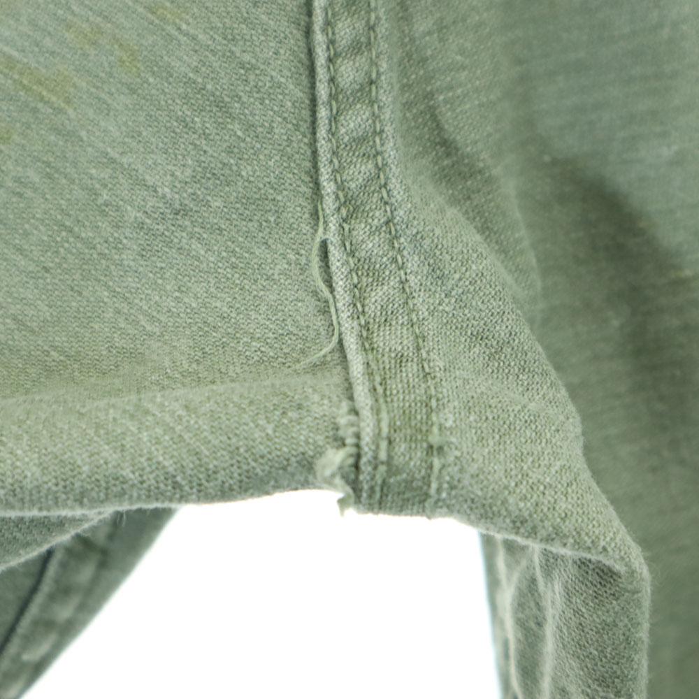 US ARMY 70s DSA Vintage Cotton Satin Baker Pants W30 Khaki Military Men's Used