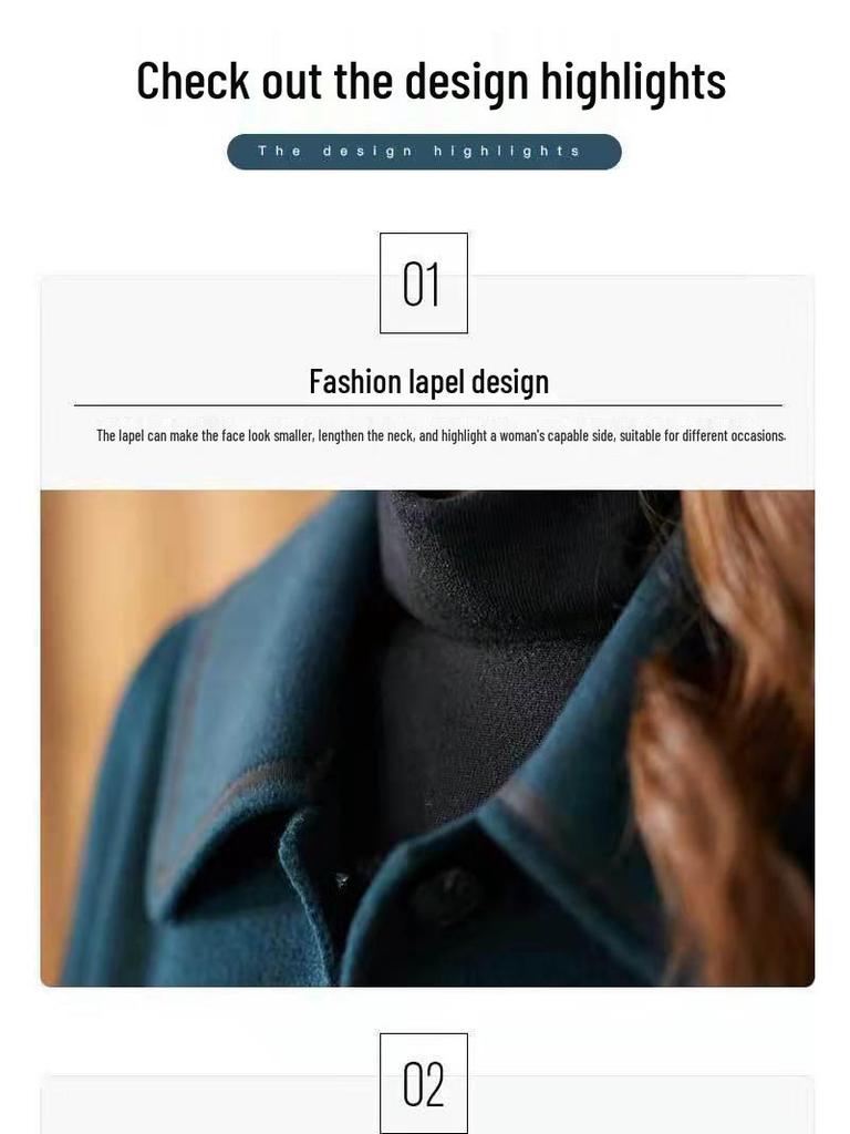 2025 Spring Women's Slimming Double-Sided Cashmere Coat - Mid-Length, Loose Fit, Age-Defying Style