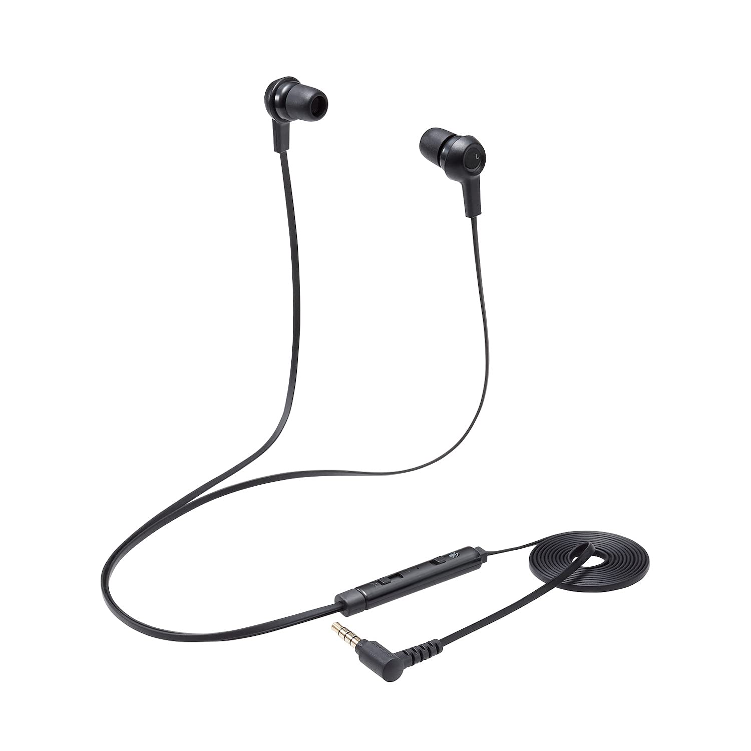 

ELECOM Wired Headset with with Conversion Black Microphone, 4-pole 3.5mm Stereo, 4-pole Cable, HS-EP17TBK