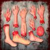 Halloween Severed Body Parts Decor Bloody Broken Arms Legs Fingers Realistic Silicone Haunt Prop Gruesome Prank Party Kit