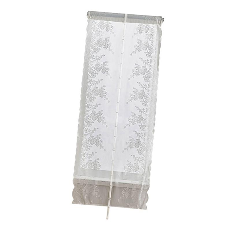 Flower Lace Sheer Window Curtain Elegant Light Filtering Privacy Pulling Design Drape with Rod Pocket For Home Decors