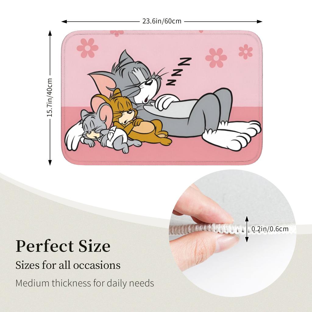 Custom Cat And Mouse Doormat Non-Slip Entrance Welcome Kitchen Bathroom Floor Door Mat Toilet Living Room Carpet Rug