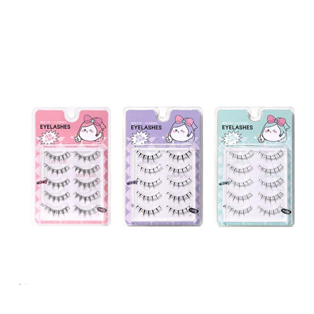 5Pair Fishtail Full Strip Lashes DIY Eyelashes Extension Comic Style Grafting Eyelashes  School
