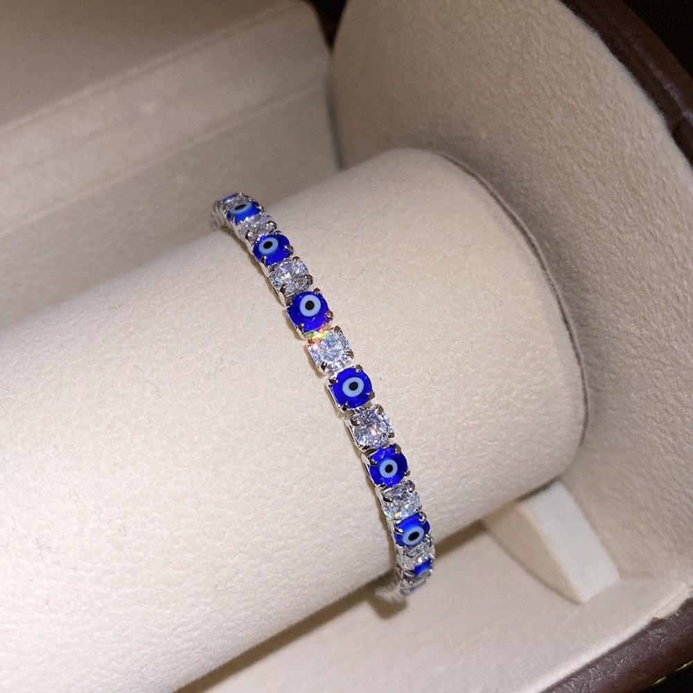 

Luxury Vintage Glaze Devil s Eye Bracelet Round Devil s Eye Banquet Clothes Jewelry Party Favors темно-синий