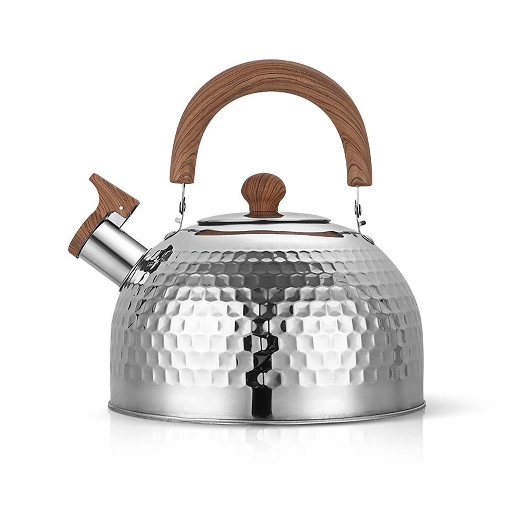 Wasserkessel Edelstahl Pfeifkessel Wasserkessel Große Kapazität Flachboden für Gas-Induktionsherd Wasser kochen Wasserkessel