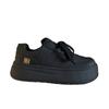 High-value Skirt, Black Heightening Platform Shoes, Children's Spring New Versatile Sports Retro German Training Board Shoes