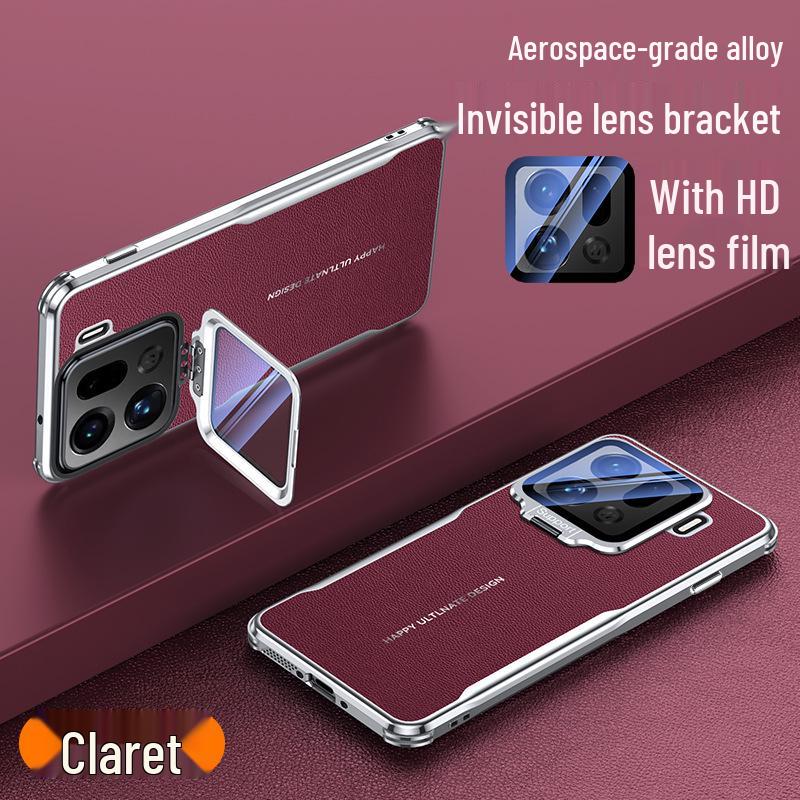 Cross-Border Oppo Find X9 Pro Leather Lens Bracket Airbag Case: High-End Protective Cover for Men & Women