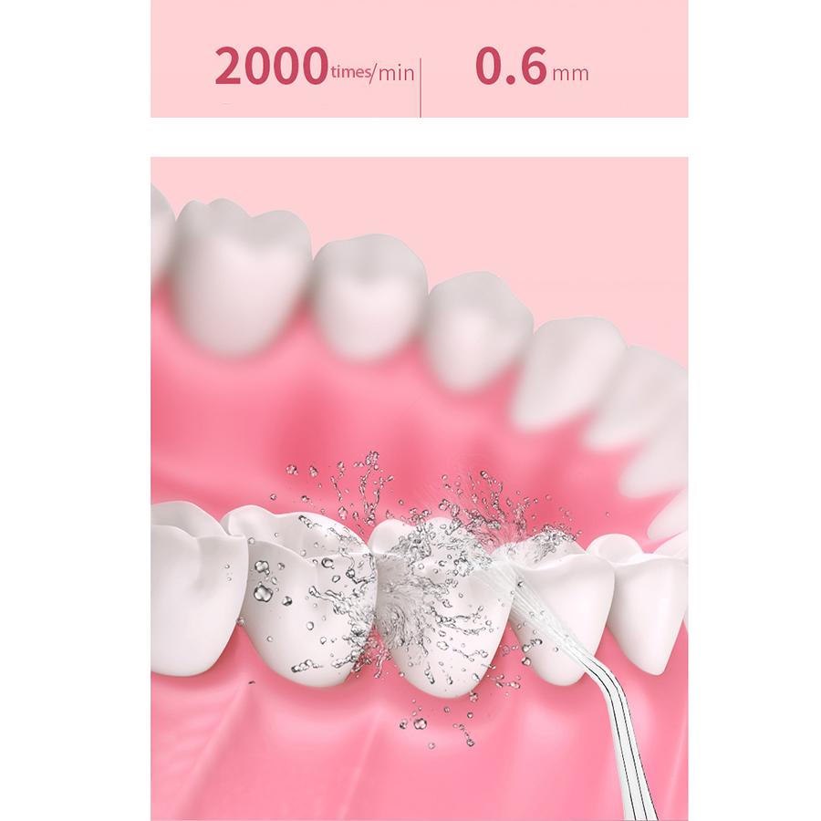 Oral Irrigator Water Flosser Portable Dental Water Jet 300ML Water Tank Teeth Cleaner USB Rechargeable Waterproof White