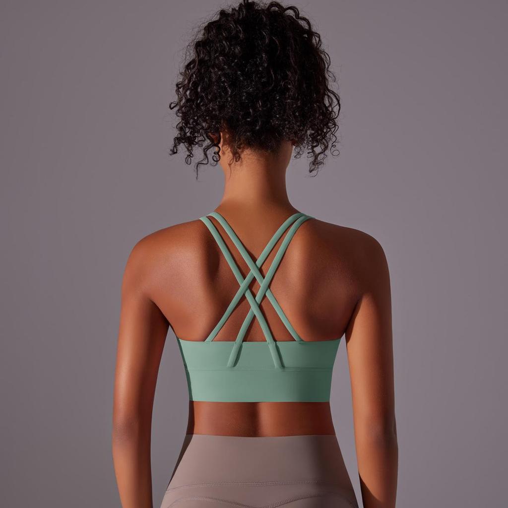 Double-Sided Criss-Cross Shockproof Sports Bra - Cloud-Like Yoga Fitness Top