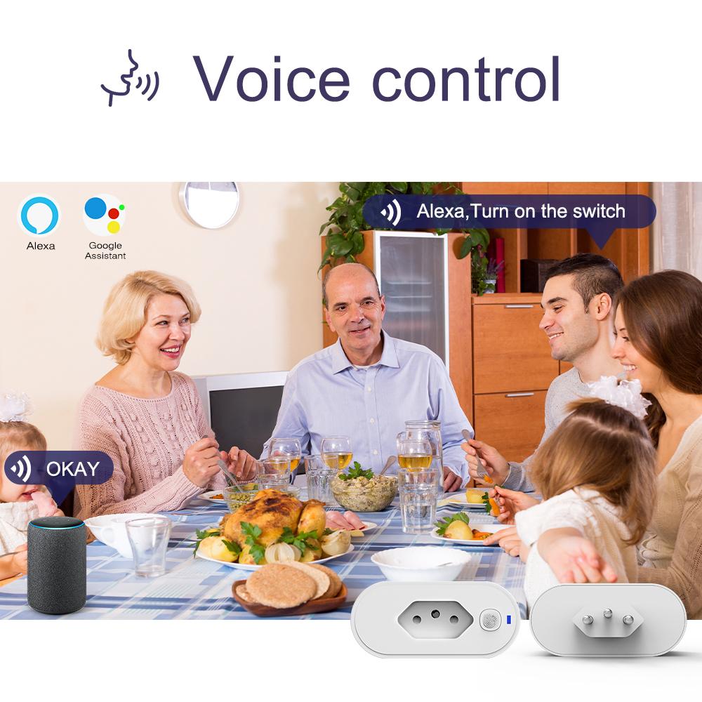 Priză Sixwgh Tuya Zigbee 16a, monitorizare a puterii, sincronizare, mufa inteligentă, Brazilia, adaptor de automatizare a locuinței, funcționează cu Google Home Alexa