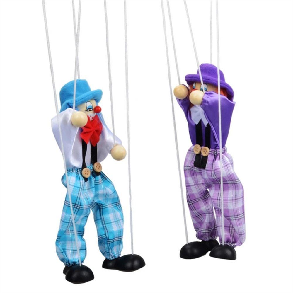 Colorful Joint Activity Kids Toy Wooden Pull String Puppet Handcraft Toy Puppet Puppet Clown