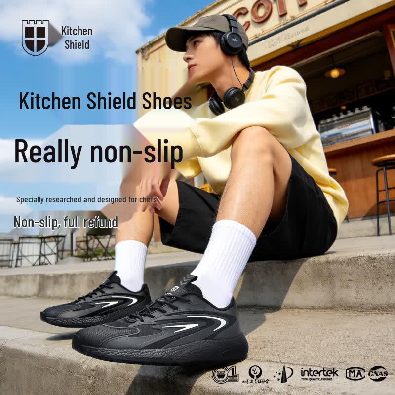 Chudun Men s Anti-Slip Waterproof Oil-Resistant Chef Kitchen Work Shoes 39