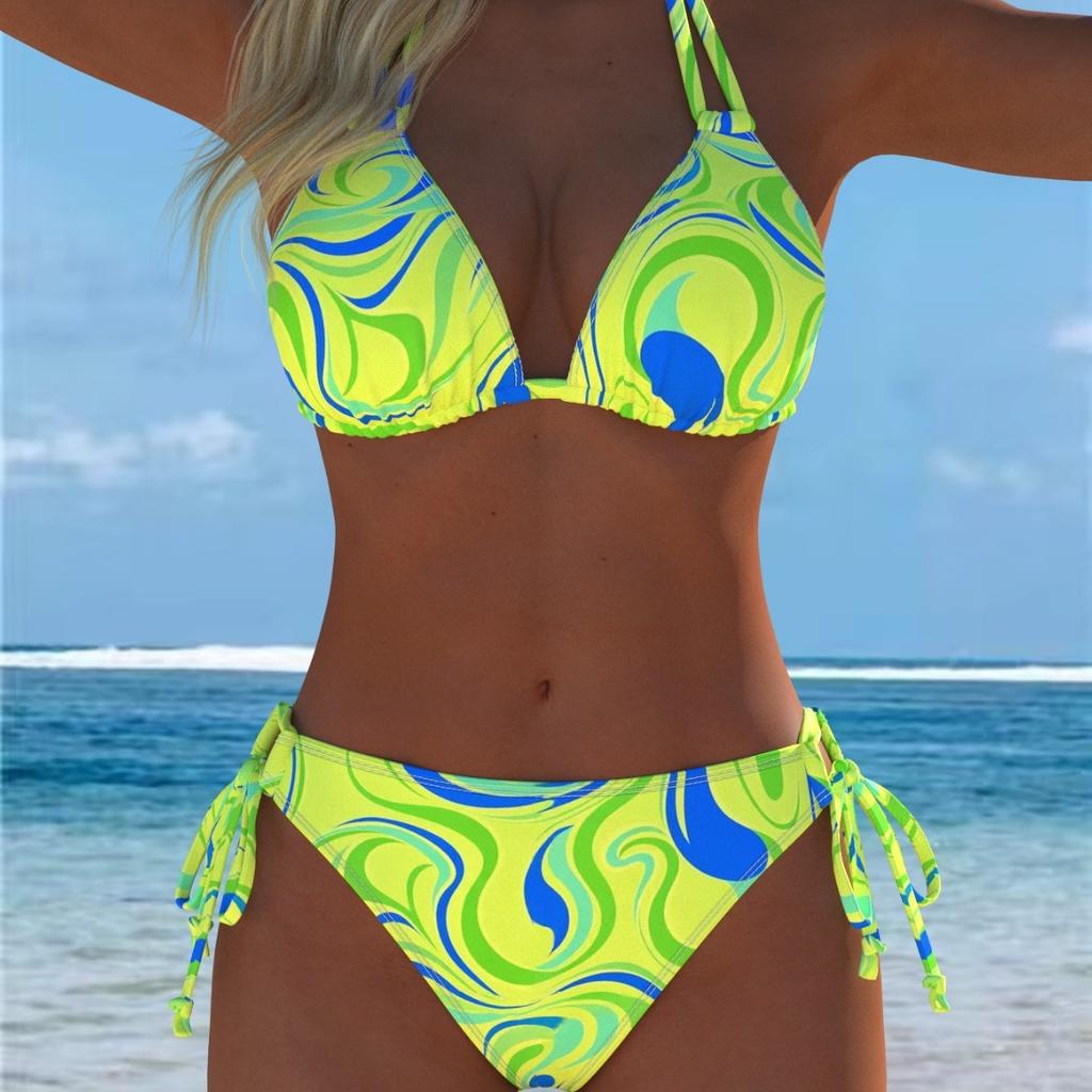 Maillot de bain bikini européen et américain 1011 nouveau maillot de bain deux pièces femme explosion Xiyin temu