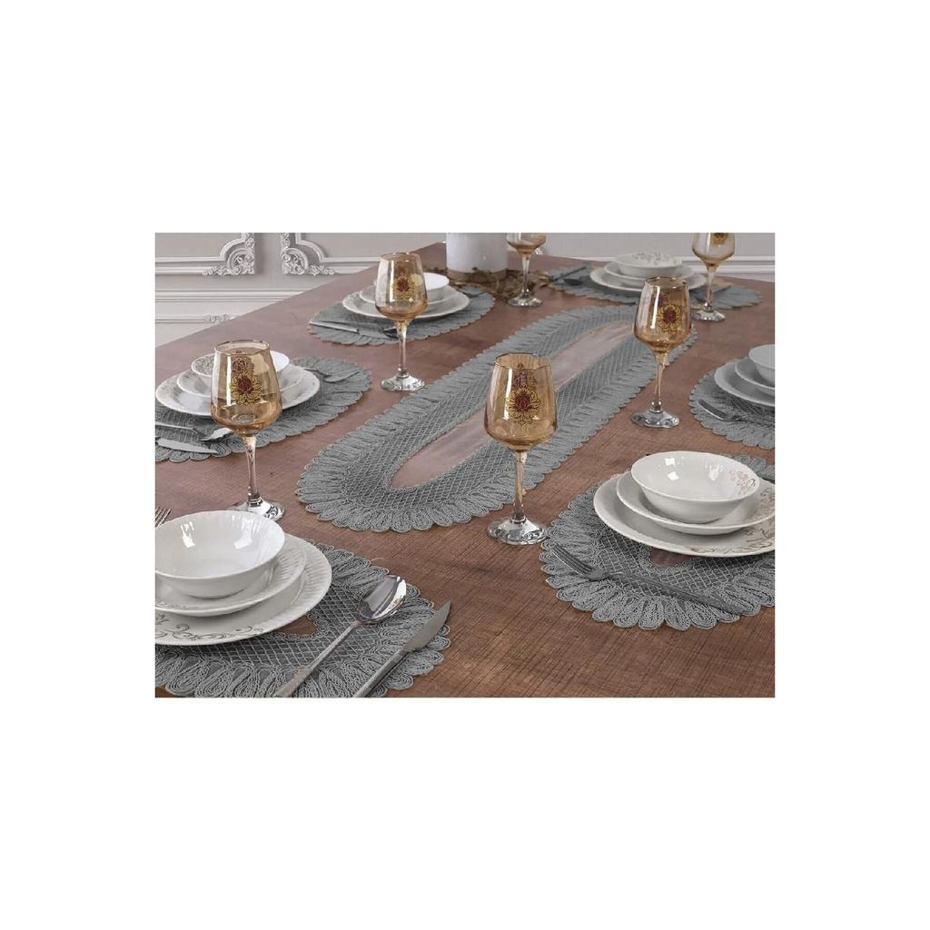 Amerikanisches Tischset, 1 Läufer, 6 Teller, Speiseservice-Set, Tischdecken-Set, Service-Präsentationsset