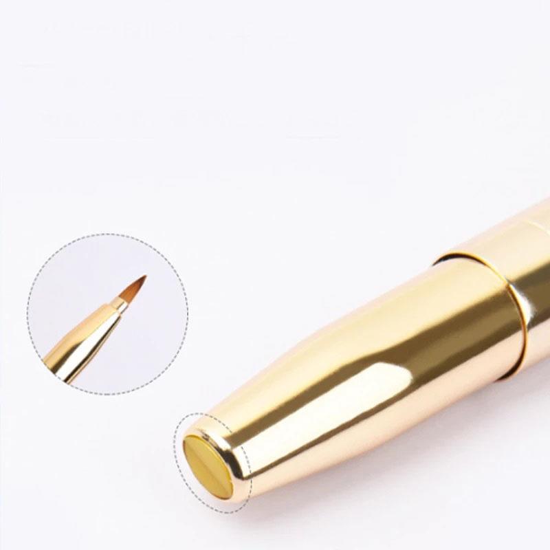 Retractable Lip Makeup Brush Lipstick Lip Gloss Brush Telescopic Dual Use Lip Eyeshadow Brush Beauty Tools with Protect Cap