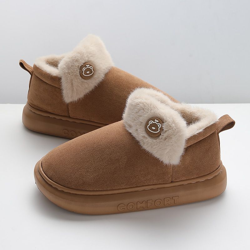 Fashion Shevalues Winter Plush Lining Snow Boots For Women Cotton Boots Platform Leisure Home Boots Furry Cozy Warm Women's Ankle Boots