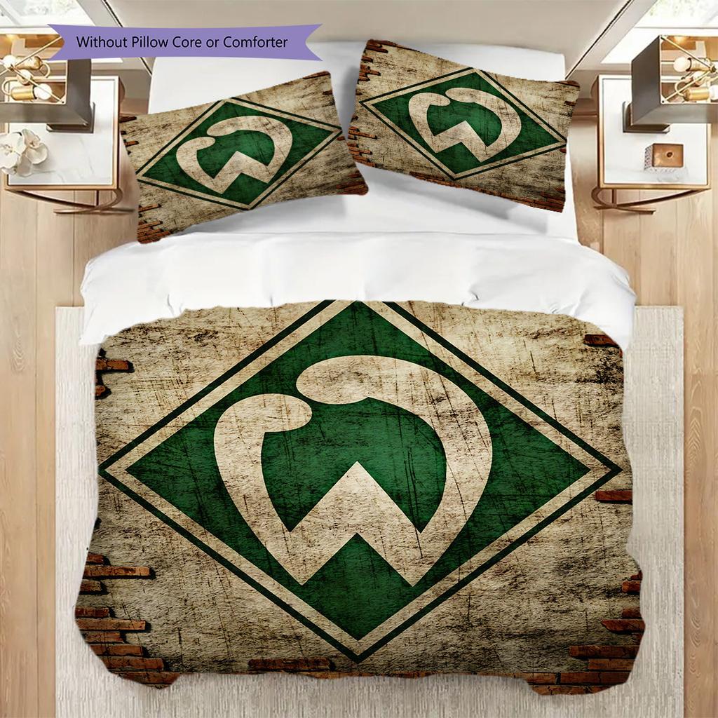 SV Werder Bremen Mönster Sängkläder Täcke Set Örngott Kuddfodral Heminredning Födelsedagspresent (1 * påslakan + 2 * örngott, utan kärna)