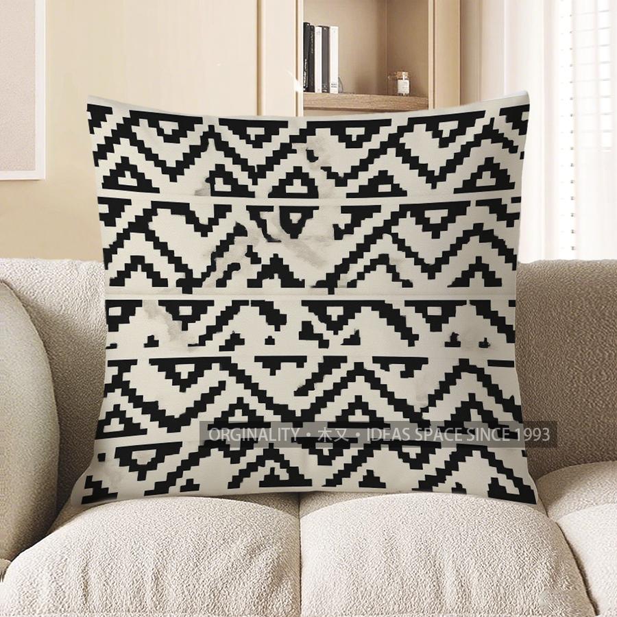 Home Decor Abstract Black Pattern Decorative Throw Pillow Pattern Cushion Cover Suitable For Sofa Bedroom Car Pillow Cover